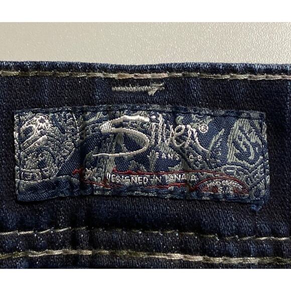 Silver Suki Surplus Flap Pockets Bootcut Jeans Women Sz 28  Mid Rise Embroidery - Picture 7 of 13
